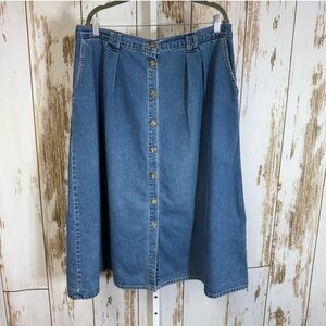 Vivaldi, Classic Blue Denim Midi Skirt. Size 20W.